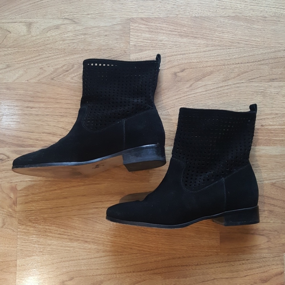 Michael Kors Black Suede Ankle Boots 9M